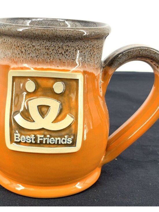 Deneen Pottery Other - Deneen Pottery Mug Best Friends Puppy Dog Orange Brown Glaze 4.5" Tall 2020